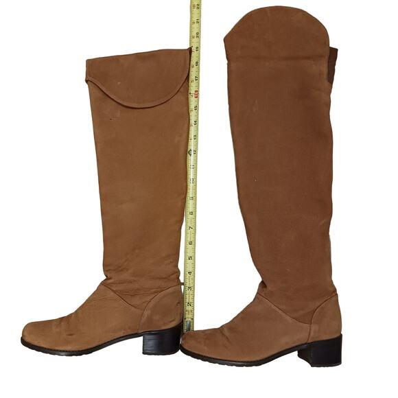 Stuart Weitzman Over the Knee Boot Size 6.5M SUEDE LEATHER Rust Brown Equestrian - Picture 16 of 16